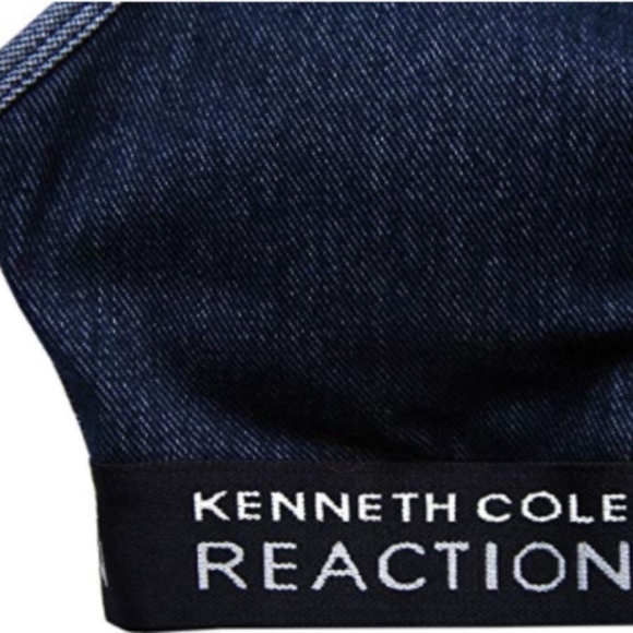 KENNETH COLE- Denim Mesh Athleisure Sports Bra - Picture 4 of 8